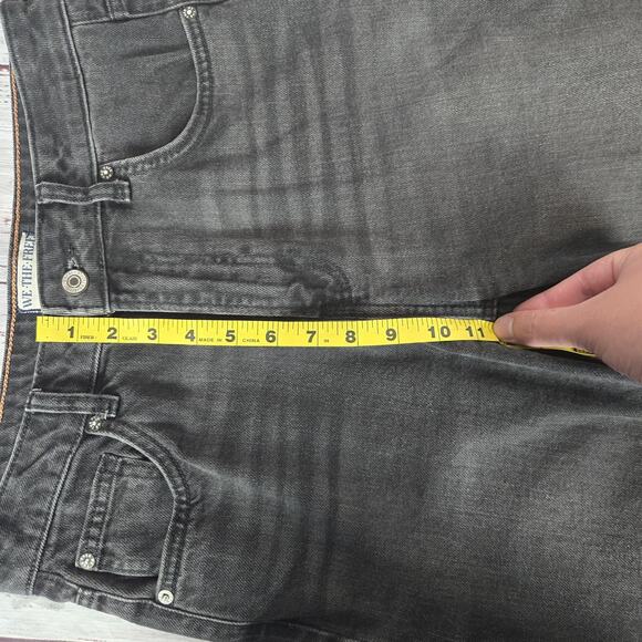 Free People Pacifica Jeans Womens 29 Black High Rise Straight Dark Washed Denim - Picture 7 of 9
